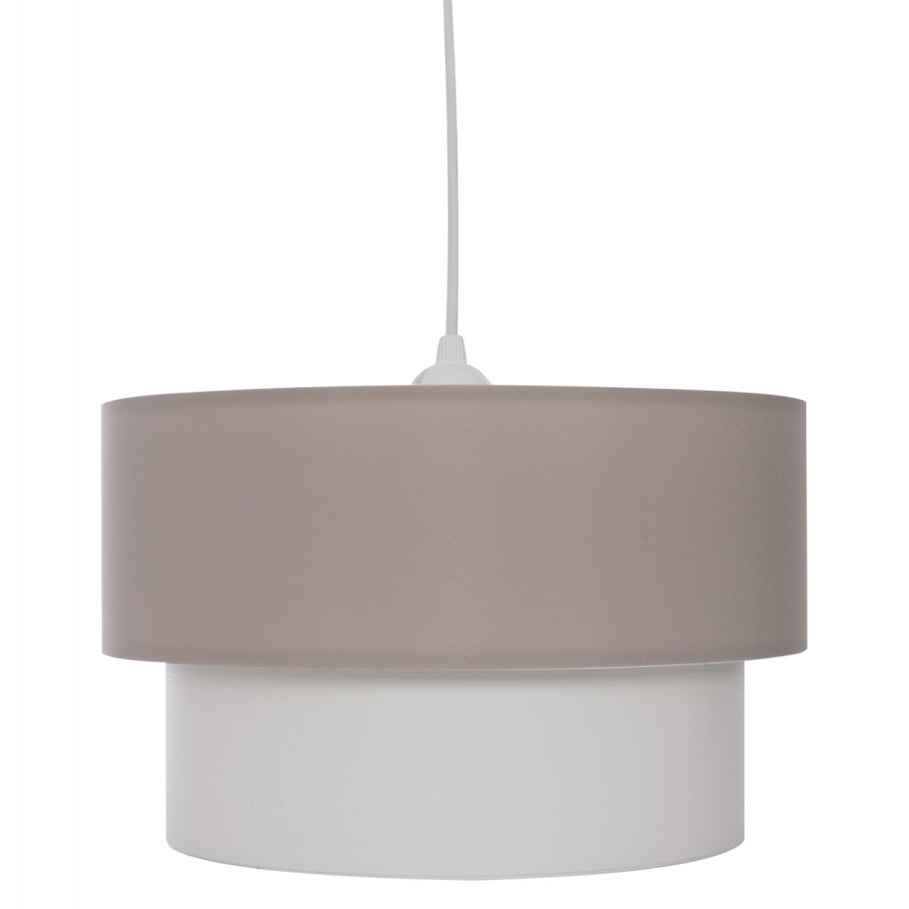 Φωτιστικό μονόφωτο από ύφασμα σε χρώμα μπεζ/εκρού χρώμα Φ30x80