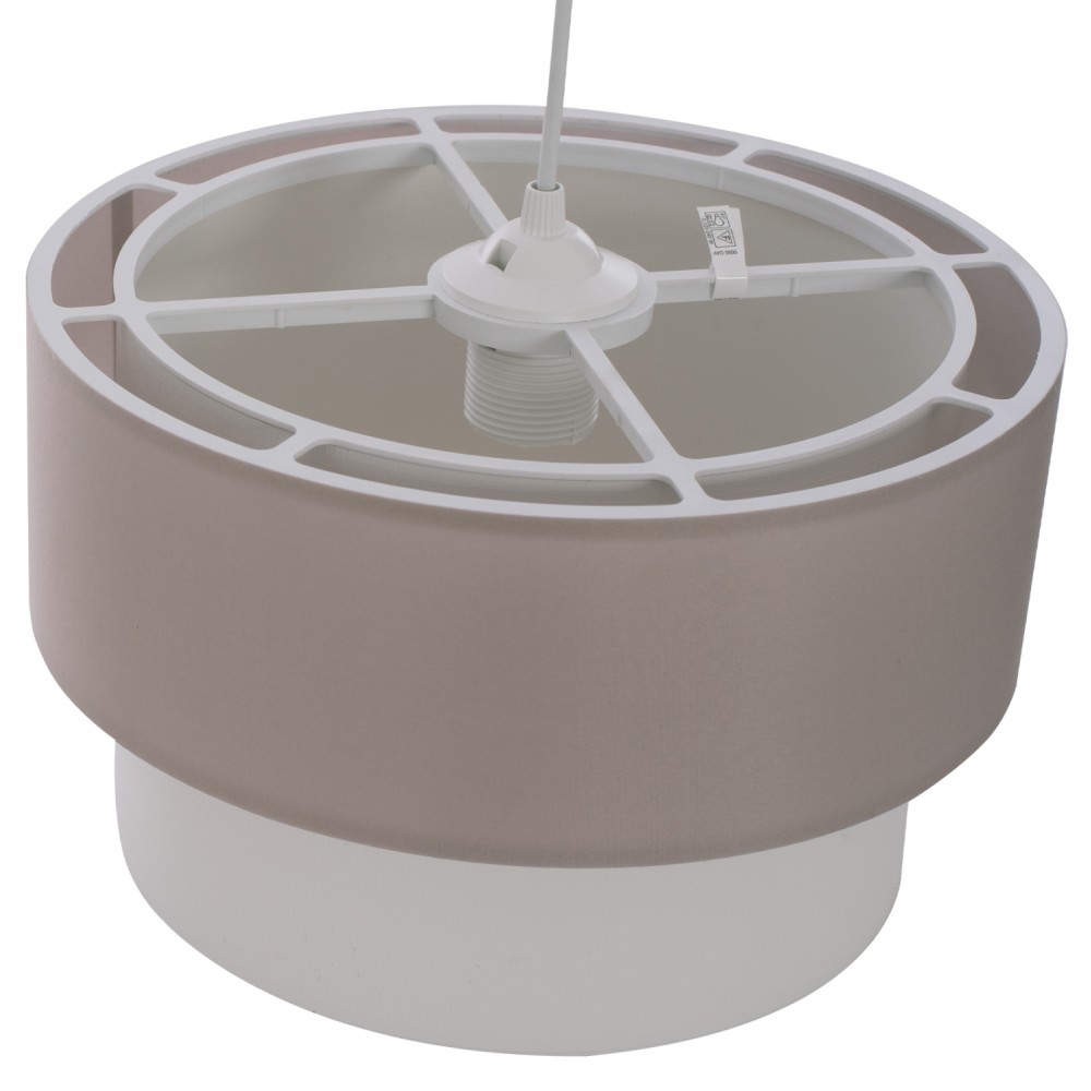 Φωτιστικό μονόφωτο από ύφασμα σε χρώμα μπεζ/εκρού χρώμα Φ30x80