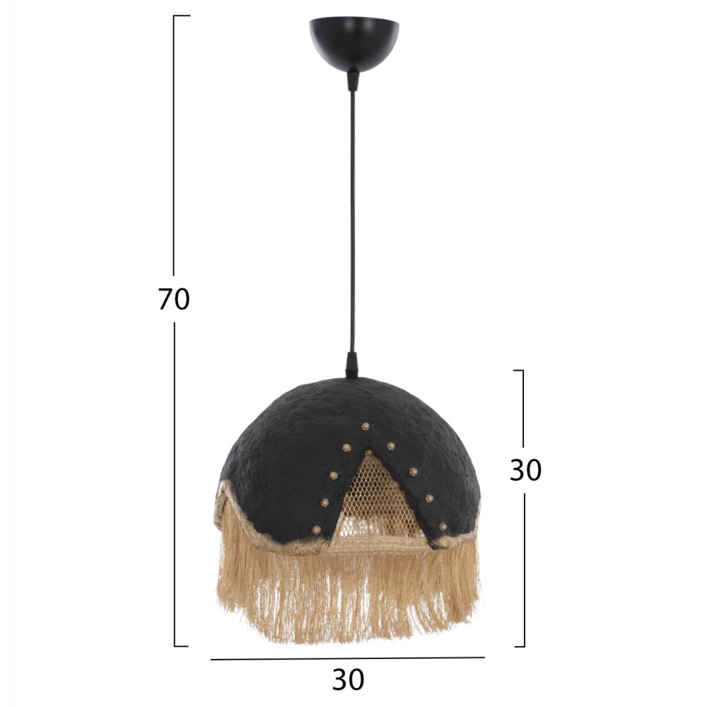 Φωτιστικό μονόφωτο από μέταλλο σε μαύρο χρώμα Φ30x70