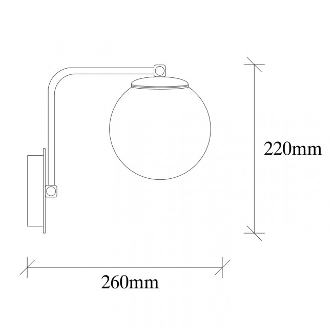 Απλίκα τοίχου από μέταλλο σε χρυσό χρώμα 15x26x22