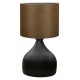 Φωτιστικό επιτραπέζιο από μέταλλο/ύφασμα σε μαύρο/καφέ χρώμα Φ18,5x29