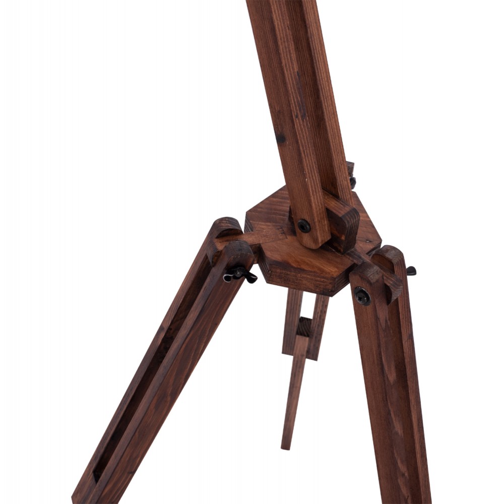 Φωτιστικό δαπέδου από ξύλο/ύφασμα σε χρώμα καρυδί/μπεζ 54x54x170