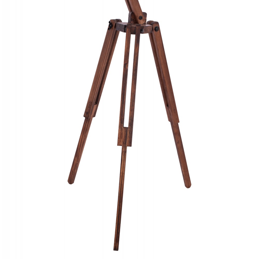 Φωτιστικό δαπέδου από ξύλο/ύφασμα σε χρώμα καρυδί/μπεζ 54x54x170