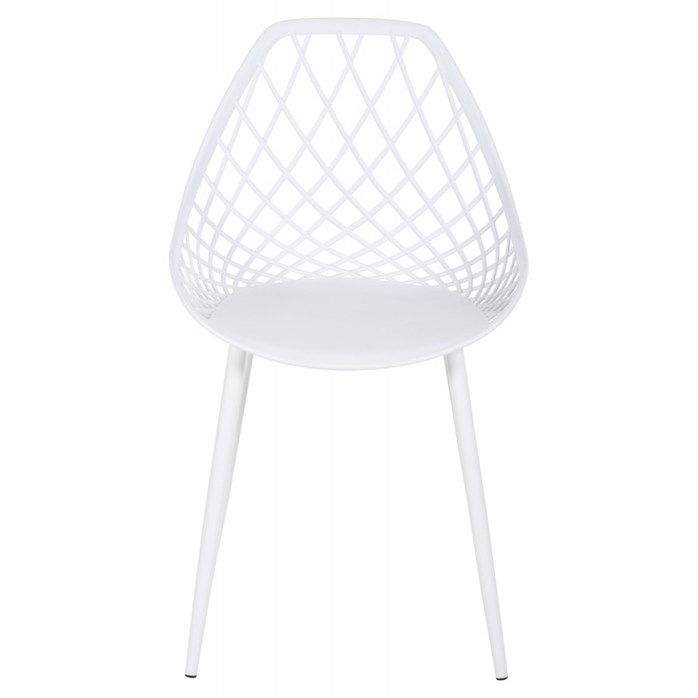 Καρέκλα "LIO" από PP/μέταλλο σε λευκό χρώμα 52x53x82
