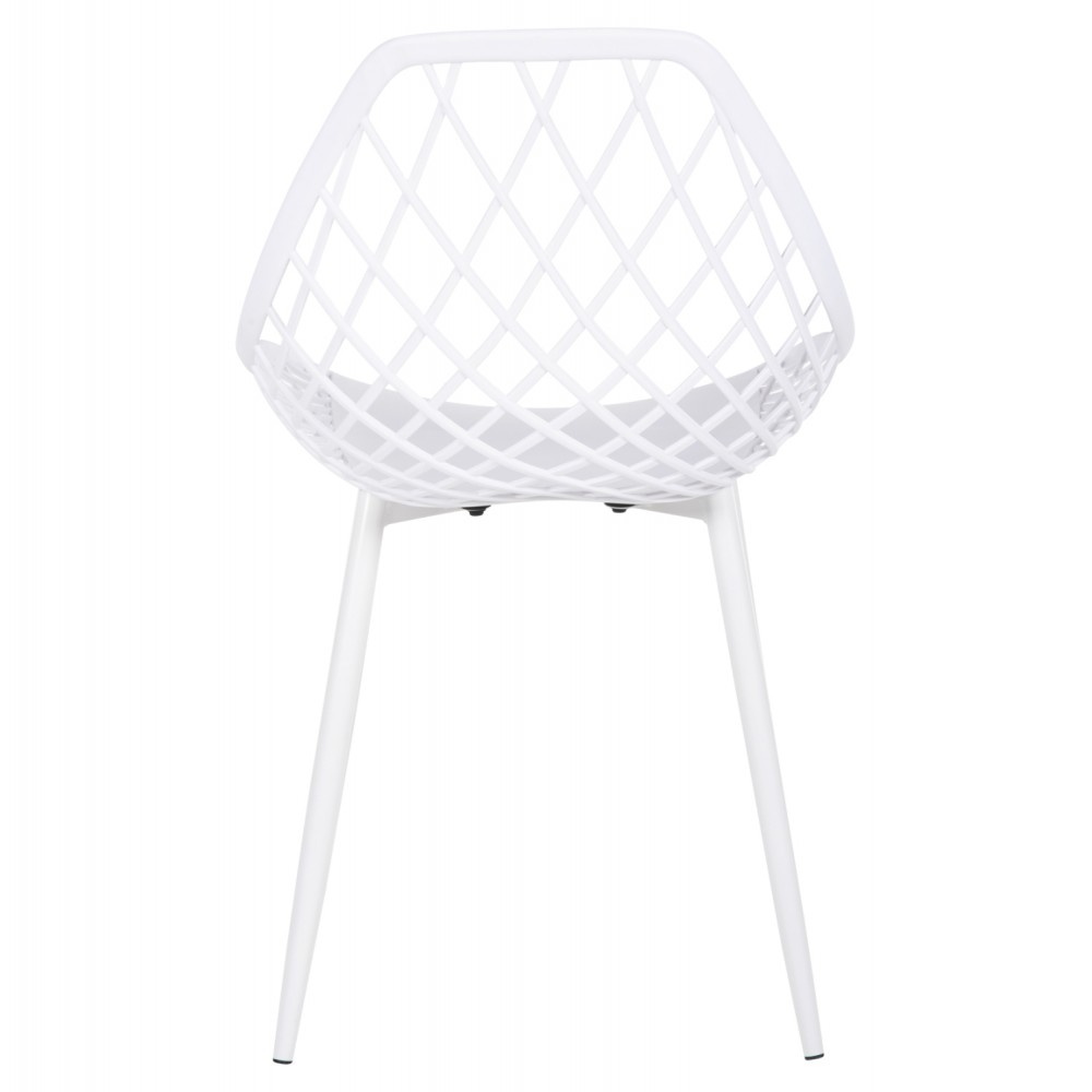 Καρέκλα "LIO" από PP/μέταλλο σε λευκό χρώμα 52x53x82