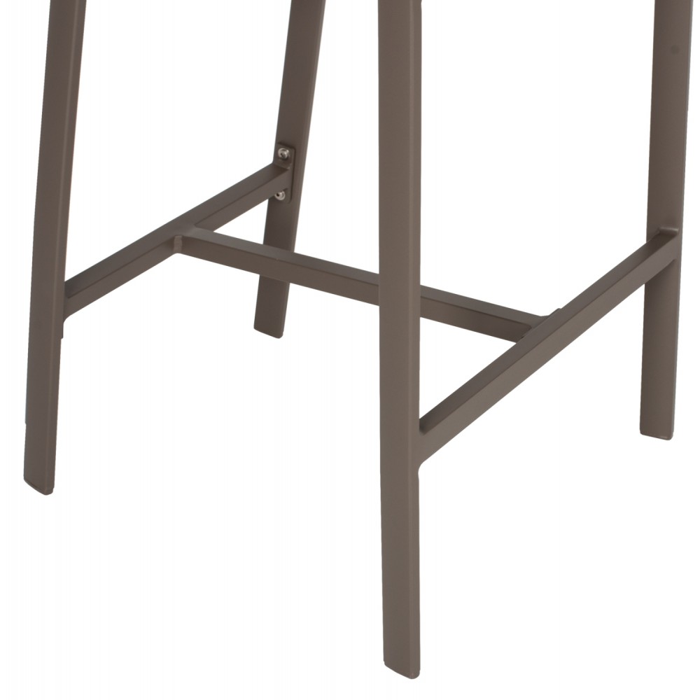 Σκαμπώ μπαρ εξωτερικού χώρου από αλουμίνιο/rattan σε σαμπανί/μπεζ χρώμα 56x58x105