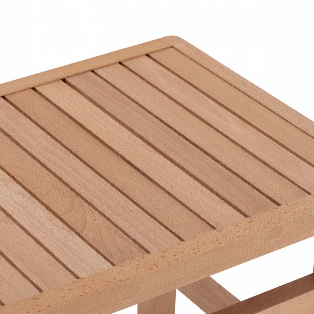 Σκαμπό-τραπέζι "KOLI" από ξύλο σε φυσικό χρώμα 60x40x45