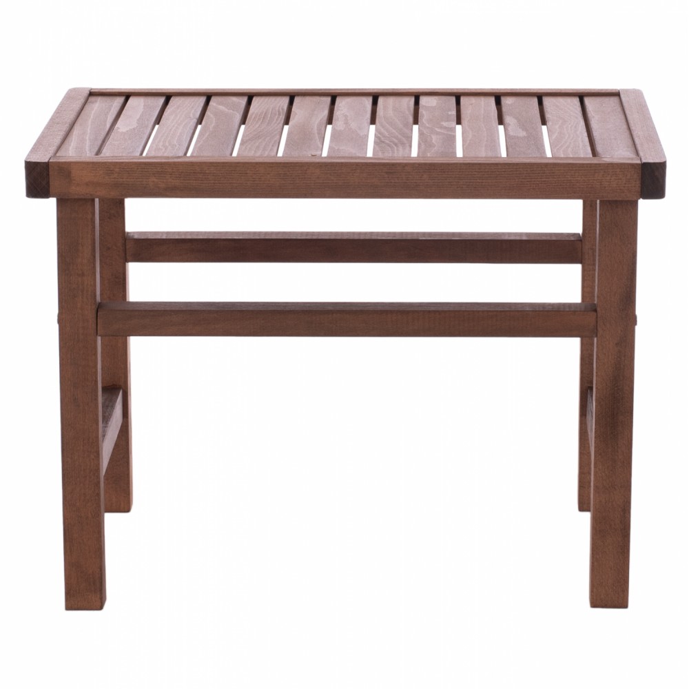 Σκαμπό-τραπέζι "KOLI" από ξύλο σε καρυδί χρώμα 60x40x45