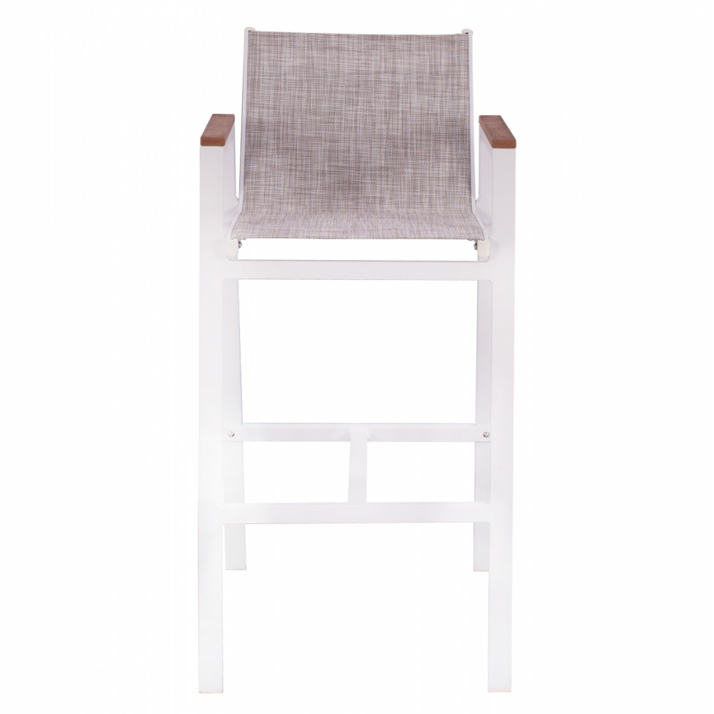 Σκαμπό μπαρ από αλουμίνιο/textline σε λευκό/γκρι χρώμα 52x58x108