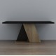 Τραπέζι σαλονιού "DILE" σε χρώμα φυσικό και μαύρο μαρμάρου 110x55x47