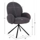 Πολυθρόνα περιστρεφόμενη "WINON" από μέταλλο/ύφασμα σε χρώμα μαύρο/γκρι 65x67x92