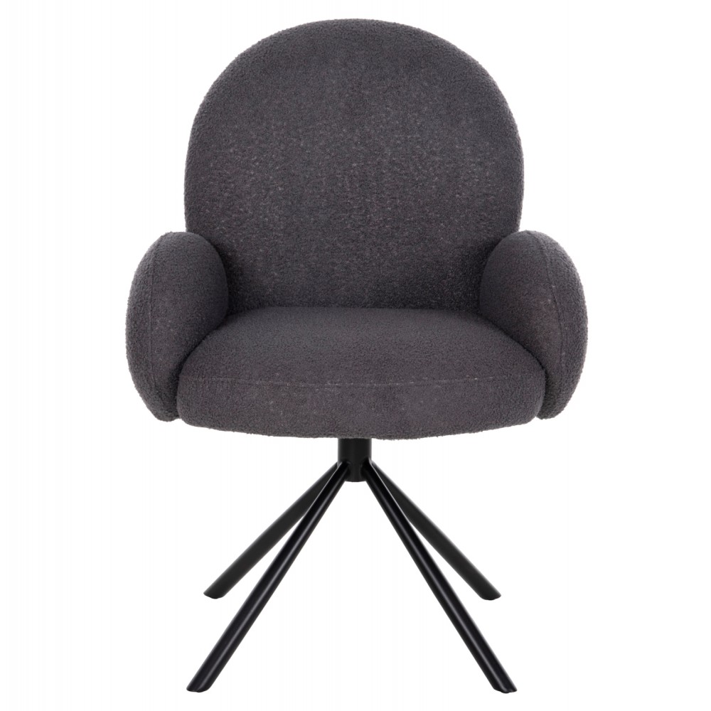 Πολυθρόνα περιστρεφόμενη "WINON" από μέταλλο/ύφασμα σε χρώμα μαύρο/γκρι 65x67x92