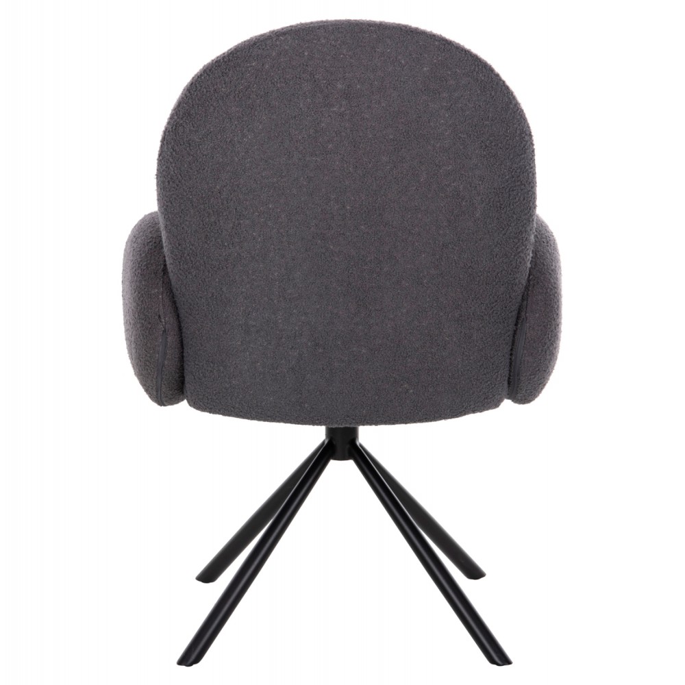 Πολυθρόνα περιστρεφόμενη "WINON" από μέταλλο/ύφασμα σε χρώμα μαύρο/γκρι 65x67x92