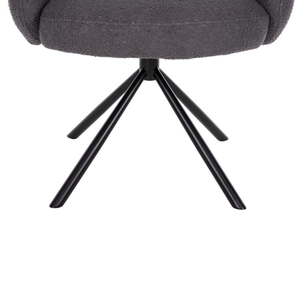 Πολυθρόνα περιστρεφόμενη "WINON" από μέταλλο/ύφασμα σε χρώμα μαύρο/γκρι 65x67x92