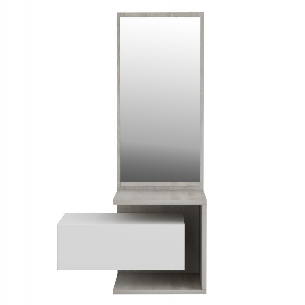 Έπιπλο εισόδου "MEARA" με καθρέπτη σε χρώμα σονόμα/λευκό 49,1x31,3x90