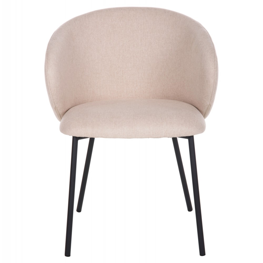 Πολυθρόνα "ISIAH" από μέταλλο/ύφασμα σε χρώμα μαύρο/μπέζ 56x56x76