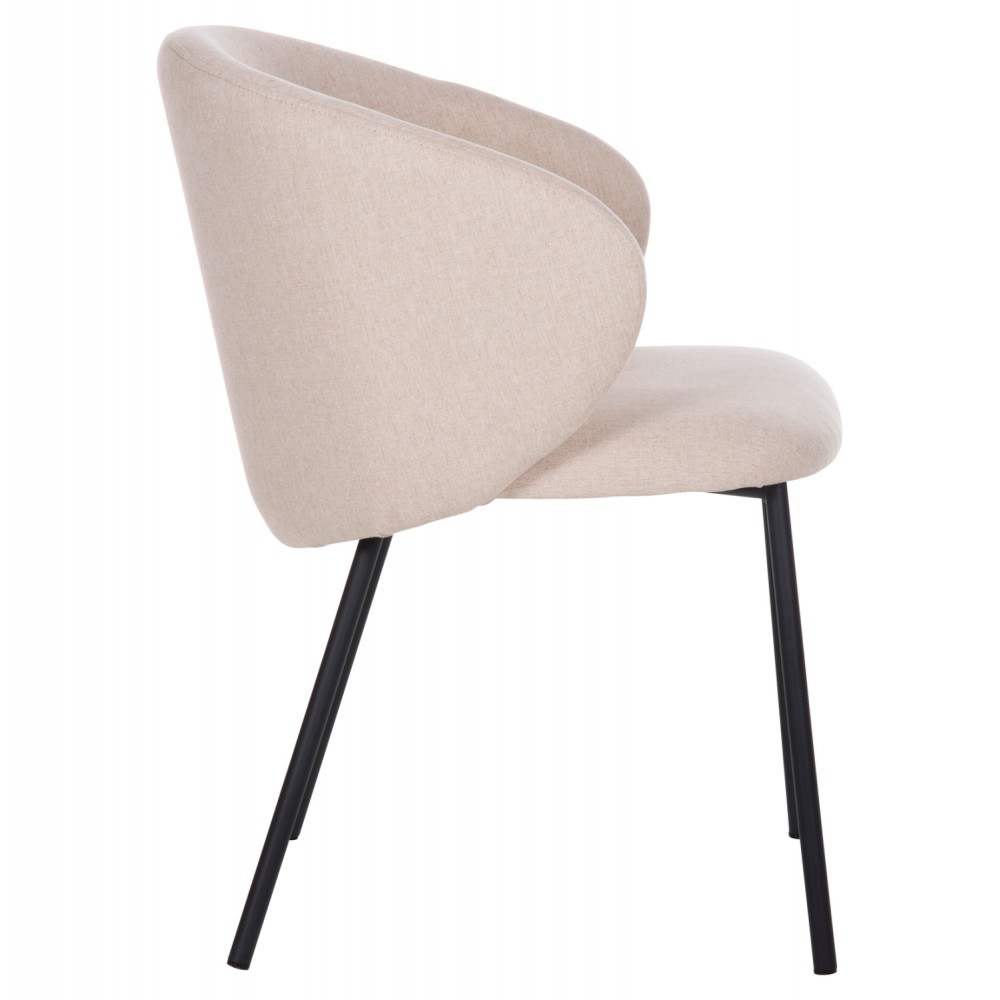 Πολυθρόνα "ISIAH" από μέταλλο/ύφασμα σε χρώμα μαύρο/μπέζ 56x56x76