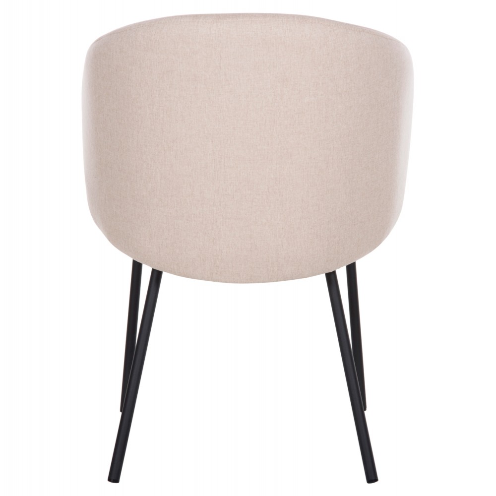 Πολυθρόνα "ISIAH" από μέταλλο/ύφασμα σε χρώμα μαύρο/μπέζ 56x56x76