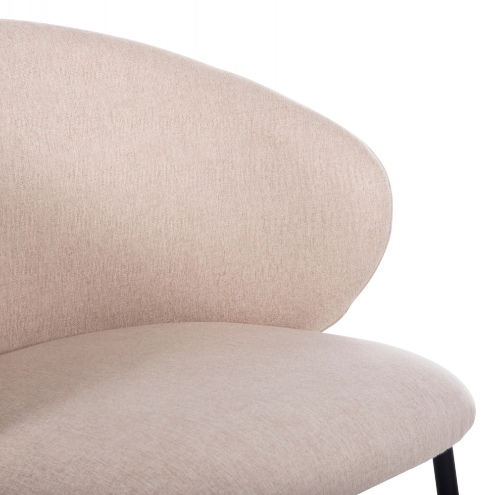 Πολυθρόνα "ISIAH" από μέταλλο/ύφασμα σε χρώμα μαύρο/μπέζ 56x56x76