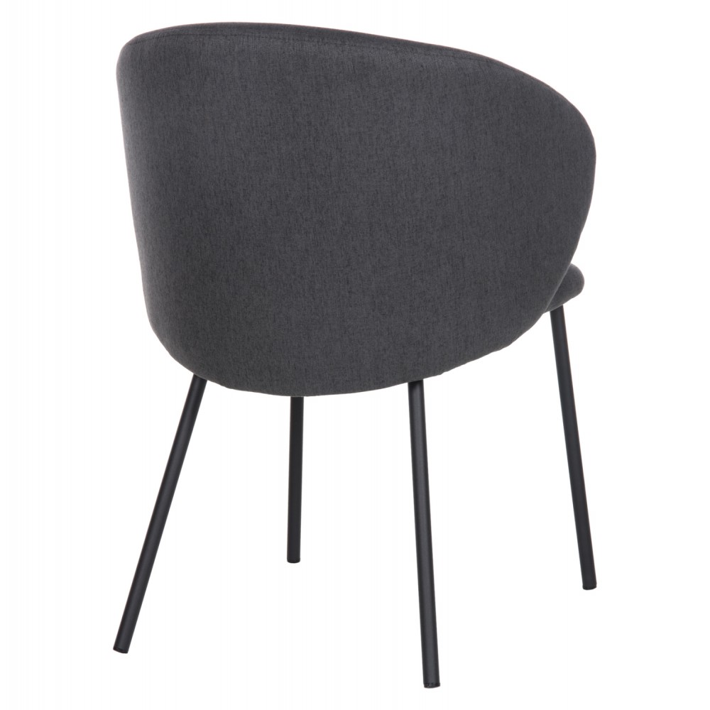 Πολυθρόνα "ISIAH" από μέταλλο/ύφασμα σε χρώμα μαύρο/γκρι 56x56x76