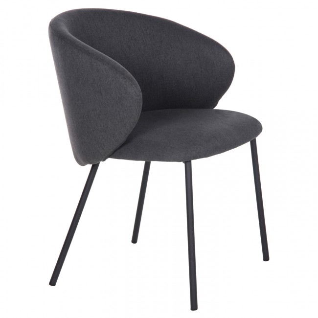 Καρέκλα "ISIAH" από μέταλλο/ύφασμα σε χρώμα μαύρο/γκρι 56x56x76