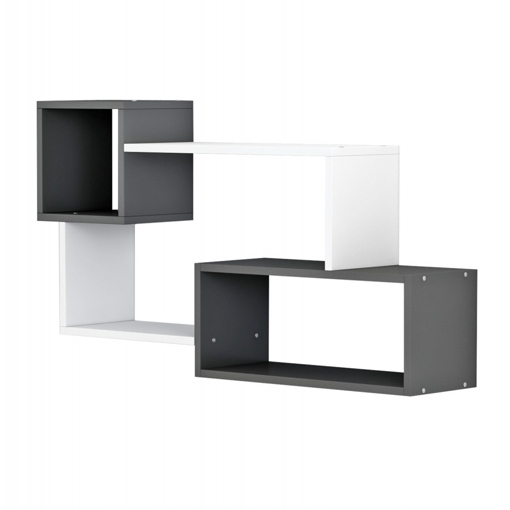 Ραφιέρα τοίχου "TANNER" σε χρώμα γκρι/λευκό 90,5x20x51