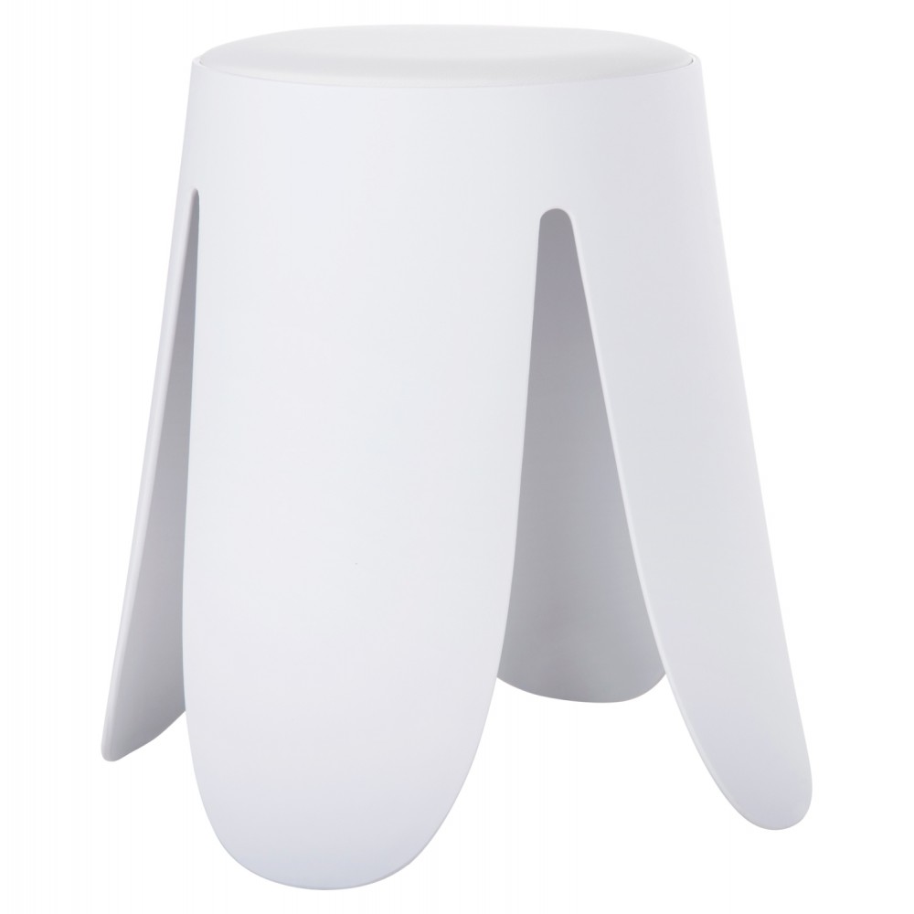 Σκαμπό "DENTY" από πολυπροπυλένιο σε χρώμα λευκό 45x45x45