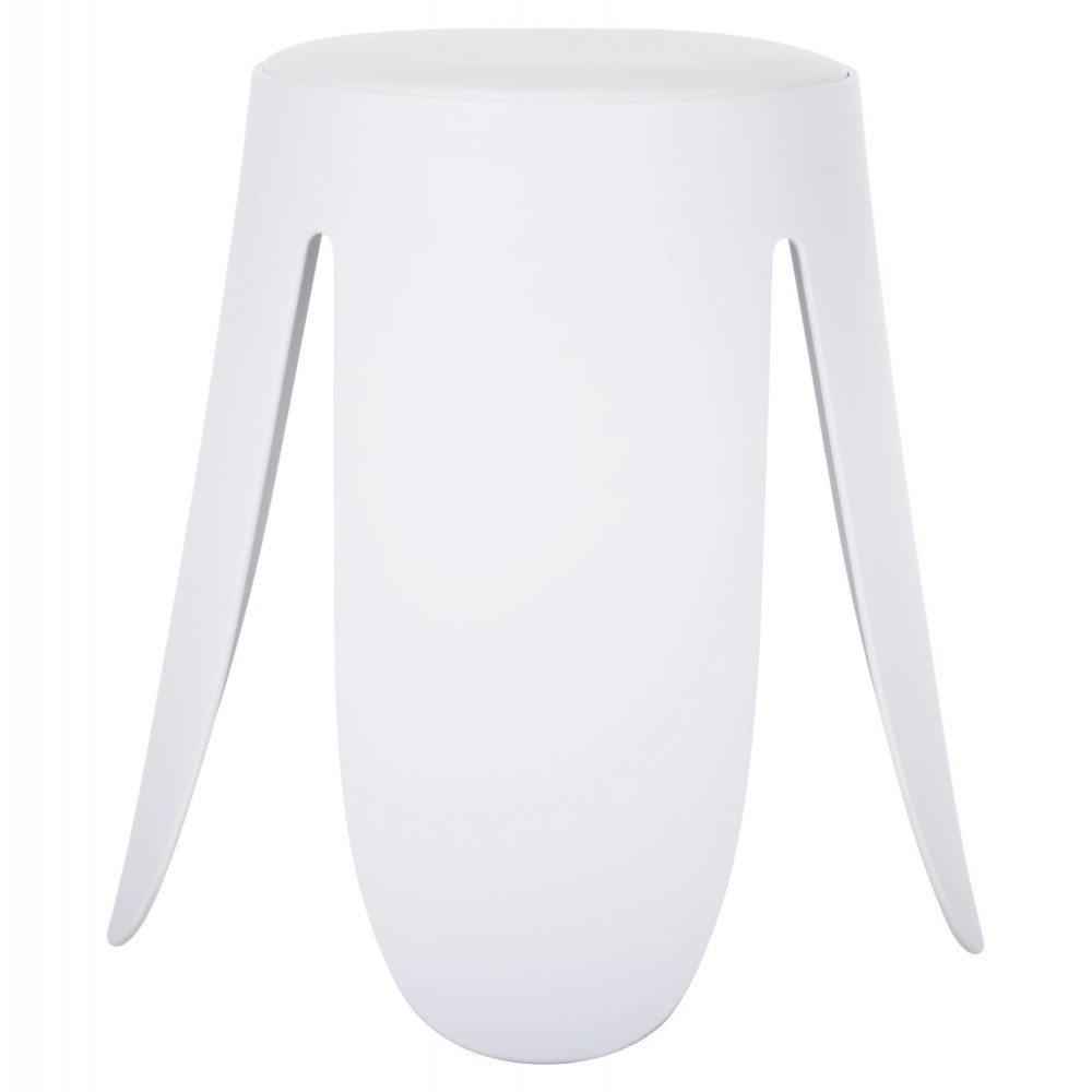 Σκαμπό "DENTY" από πολυπροπυλένιο σε χρώμα λευκό 45x45x45