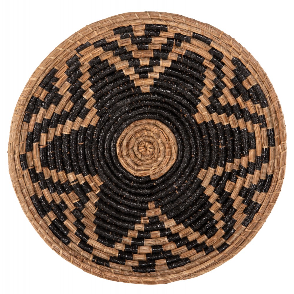 Διακοσμητικό τοίχου από ψάθα σε φυσικό/μαύρο χρώμα Φ51