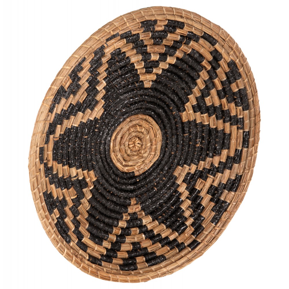 Διακοσμητικό τοίχου από ψάθα σε φυσικό/μαύρο χρώμα Φ51