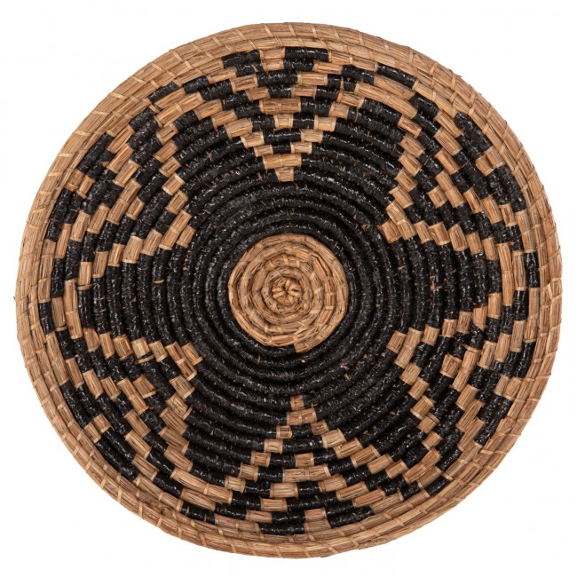 Διακοσμητικό τοίχου από ψάθα σε φυσικό/μαύρο χρώμα Φ51