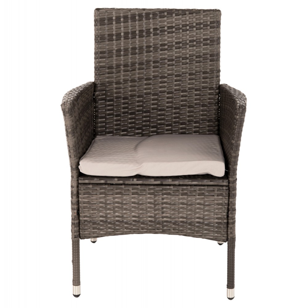 Σετ εξωτερικού χώρου 5τμχ από μέταλλο/ρατταν σε χρώμα καφέ 90x90x74