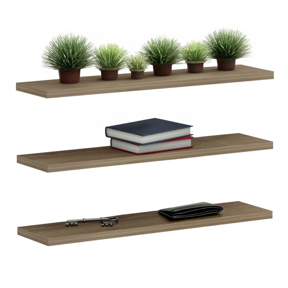 Σετ ράφια τοίχου "CASSIUS" σε χρώμα φυσικό 60x14,5