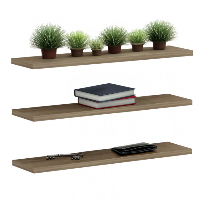 Σετ ράφια τοίχου "CASSIUS" σε χρώμα φυσικό 60x14,5