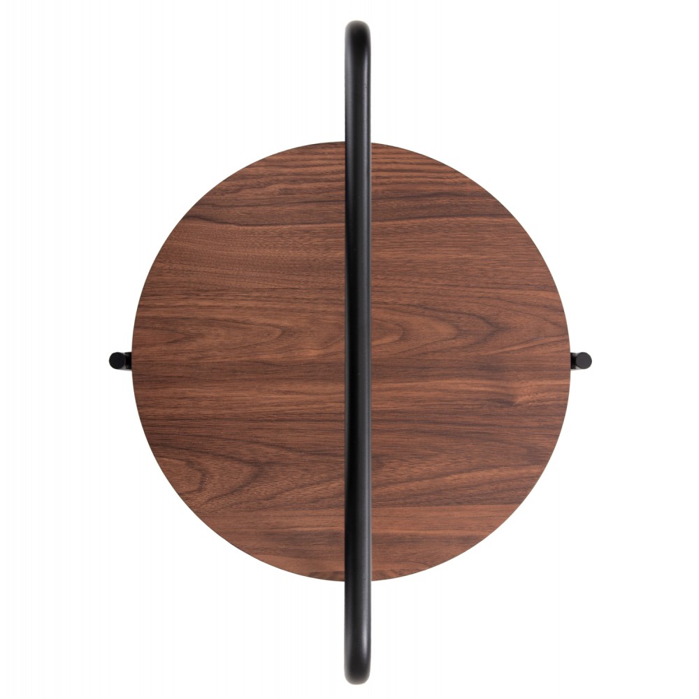 Τραπέζι βοηθητικό "SYLO" από mdf/μέταλλο σε καρυδί/μαύρο χρώμα Φ44x66