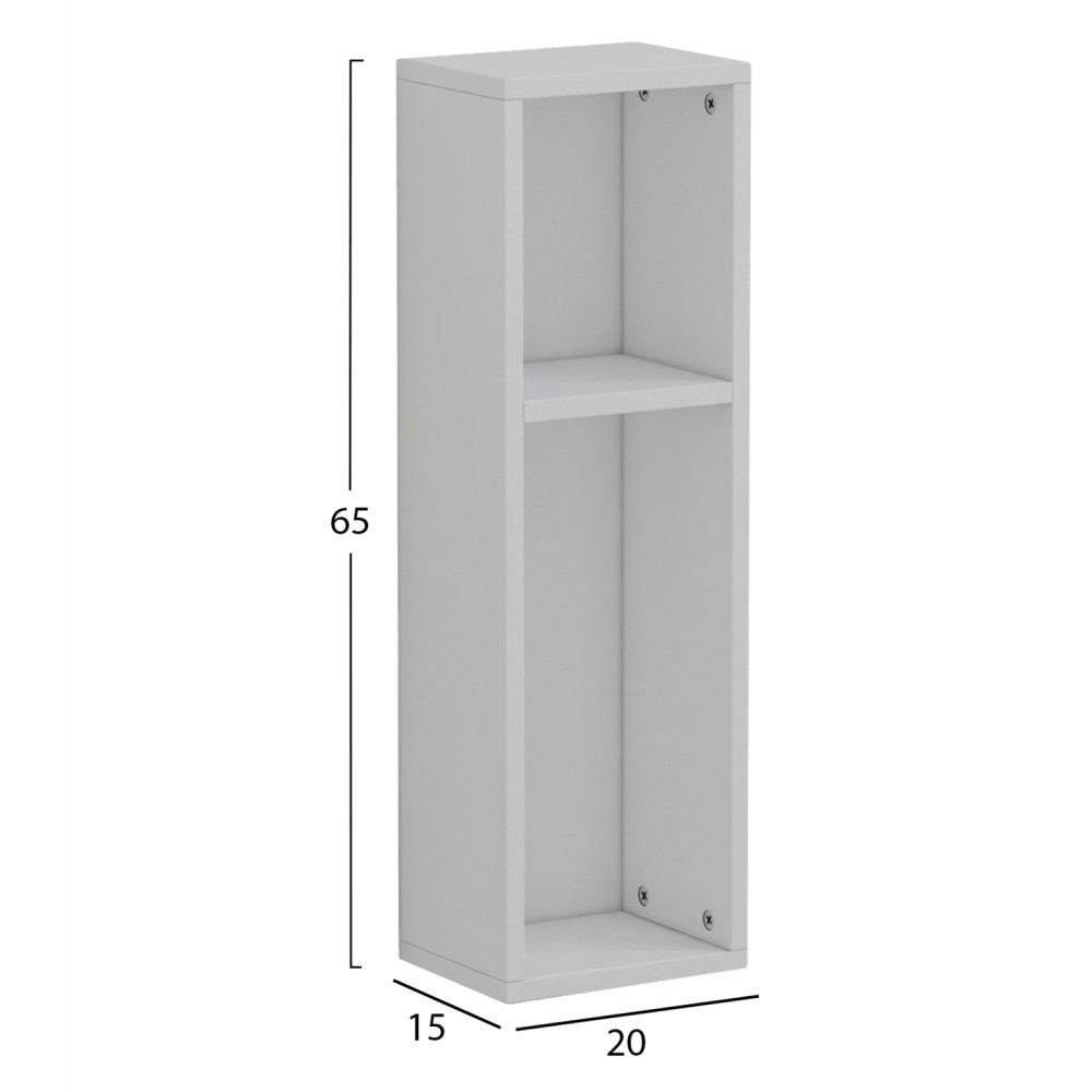 Κομοδίνο επιτοίχιο "BONEN" σε λευκό χρώμα 20x15x65