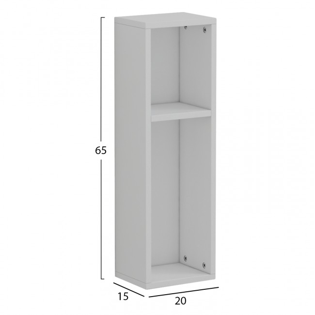 Κομοδίνο επιτοίχιο "BONEN" σε λευκό χρώμα 20x15x65