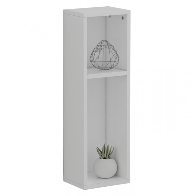 Κομοδίνο επιτοίχιο "BONEN" σε λευκό χρώμα 20x15x65