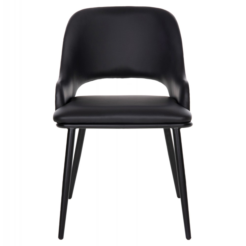 Πολυθρόνα "DELF" από μέταλλο/τεχνόδερμα σε μαύρο/καρυδί χρώμα 48x55x76