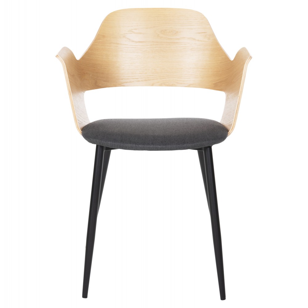 Πολυθρόνα "VELP" από μέταλλο/ύφασμα σε χρώμα μαύρο/γκρι 55,5x50x79