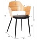 Πολυθρόνα "VELP" από μέταλλο/τεχνόδερμα σε μαύρο/φυσικό χρώμα 55,5x50x79