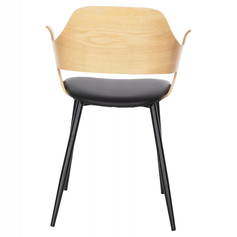 Πολυθρόνα "VELP" από μέταλλο/τεχνόδερμα σε μαύρο/φυσικό χρώμα 55,5x50x79