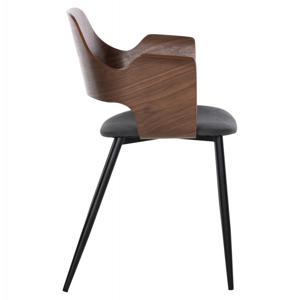 Πολυθρόνα "VELP" από μέταλλο/ύφασμα σε μαύρο/γκρι χρώμα 55,5x50x79