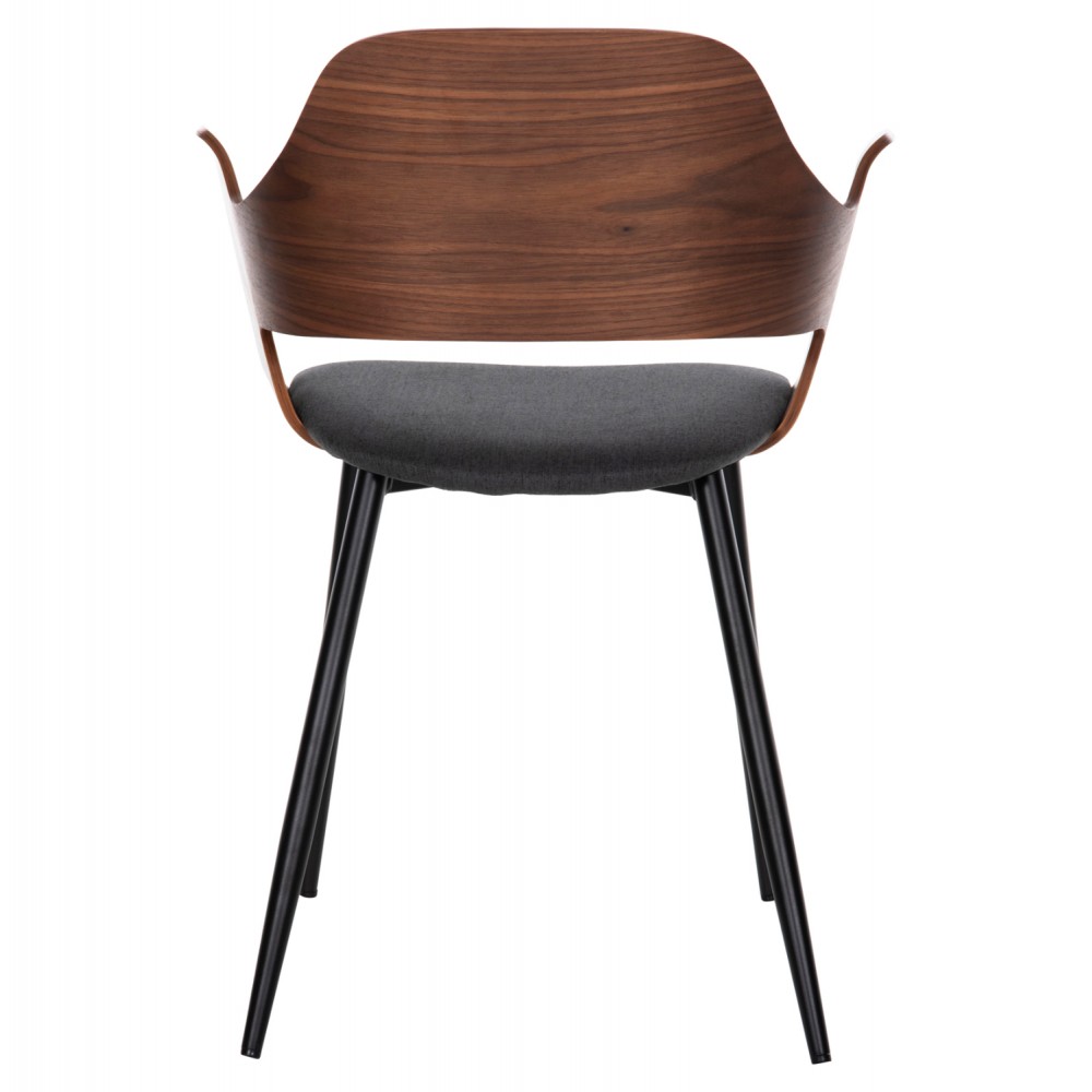 Πολυθρόνα "VELP" από μέταλλο/ύφασμα σε μαύρο/γκρι χρώμα 55,5x50x79