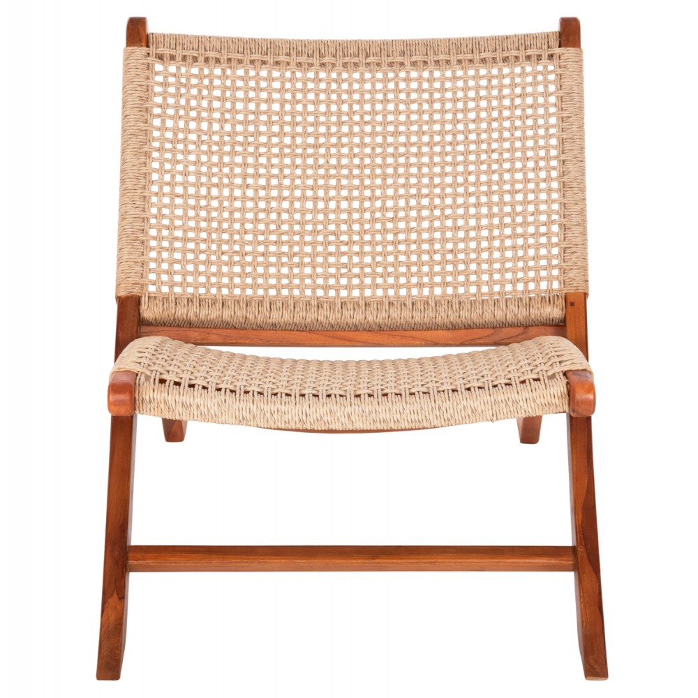 Καρέκλα αναδιπλούμενη "FERM" από ξύλο/σχοινί σε φυσικό χρώμα 65,5x80x67