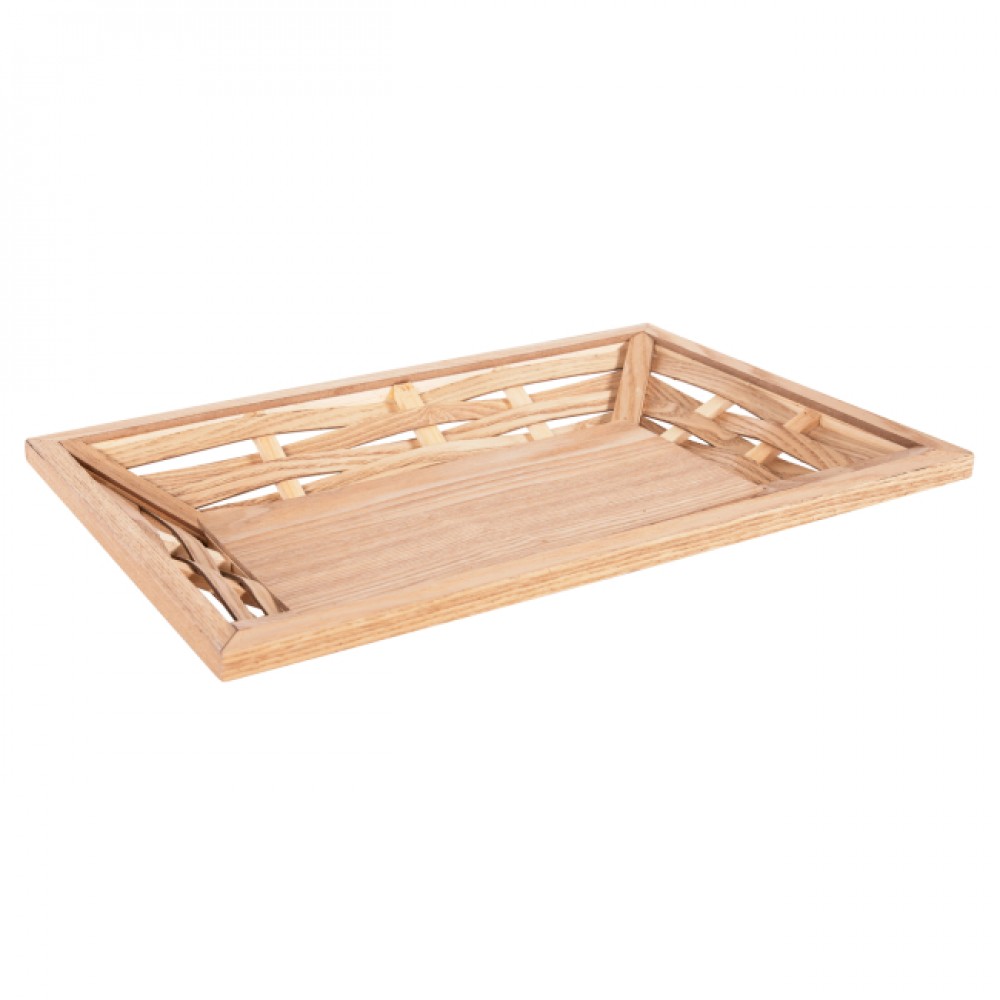 Δίσκος σερβιρίσματος από ξύλο σε φυσικό χρώμα 51x32x5,5