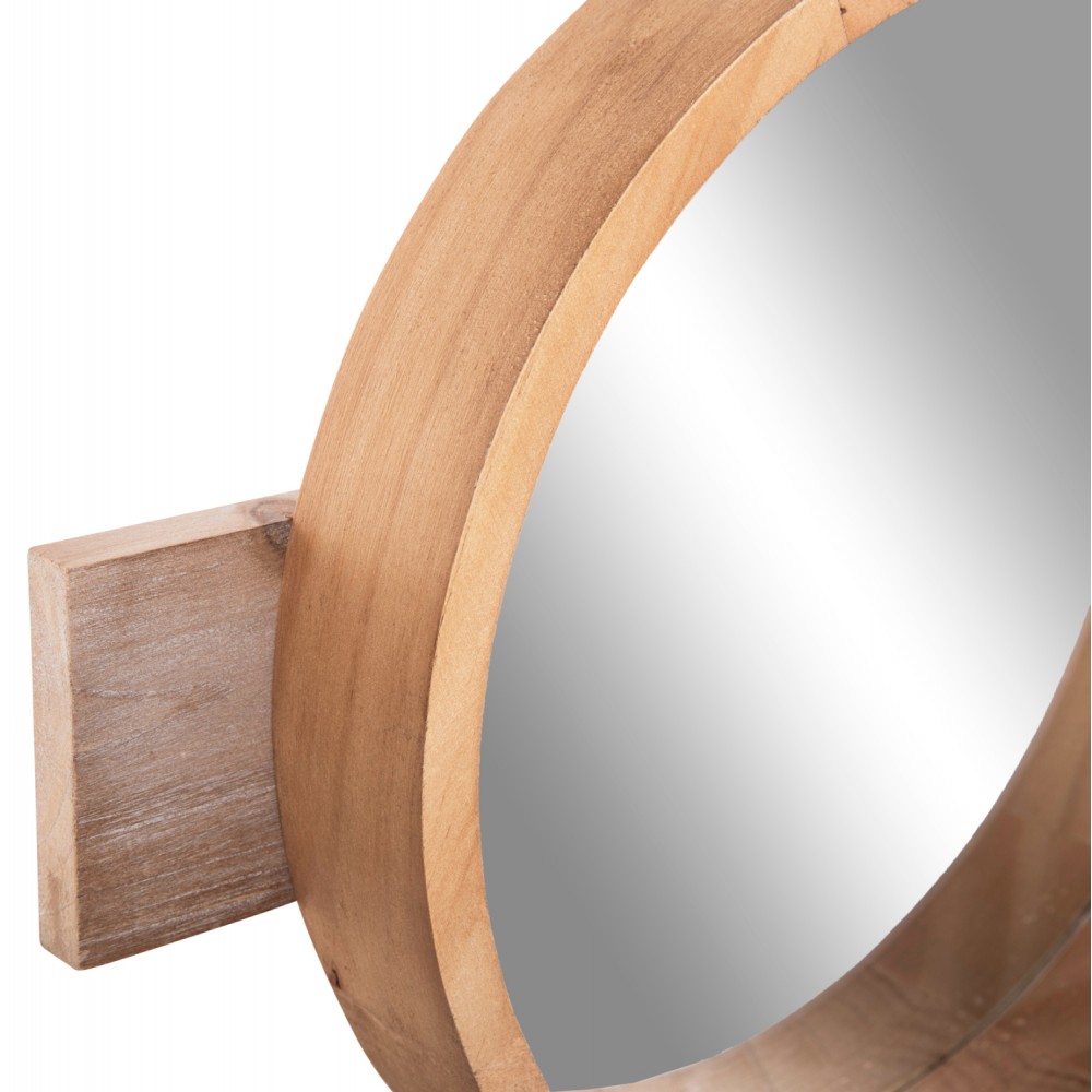 Καθρέπτης τοίχου "SCUTTLE" από ξύλο σε χρώμα φυσικό 80x6,5x30,5