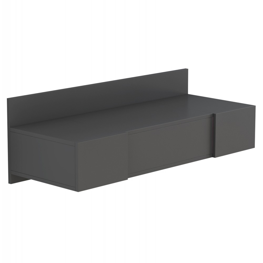 Τουαλέτα κρεμαστή με καθρέπτη "LINDE" σε ανθρακί χρώμα 100x39x33