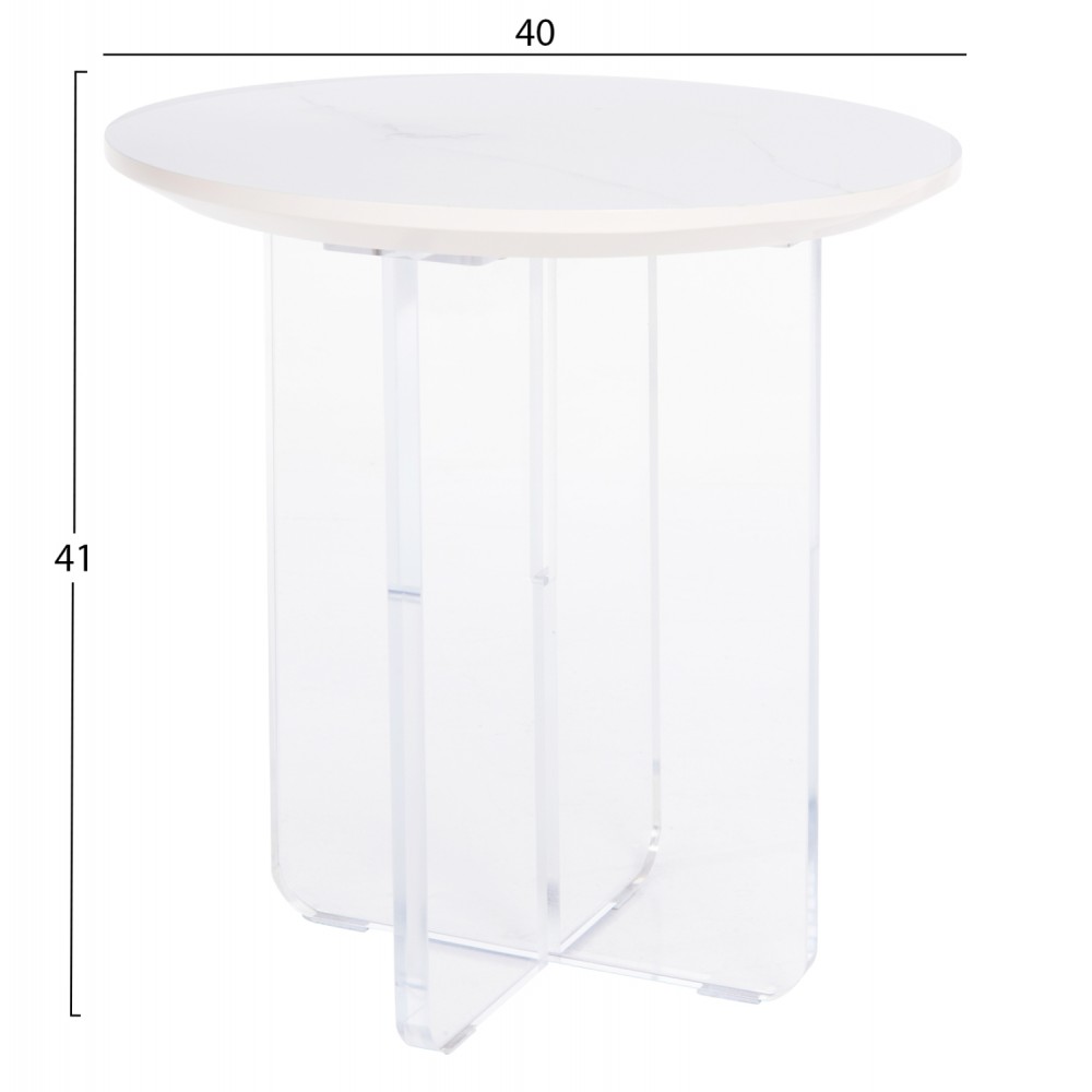 Τραπέζι σαλονιού "ACRYLON" σε χρώμα λευκό Φ40x41