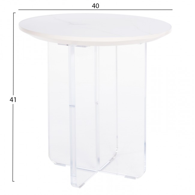 Τραπέζι σαλονιού "ACRYLON" σε χρώμα λευκό Φ40x41